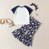 Baby Girls Happy Easter Two Pieces Rabbit T-shirts and Flared Pants Set