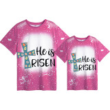 Mommy and Me Matching Clothing Top Happy Easter He Is Risen Eggs Tie Dyed Family T-shirts
