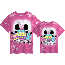 Mommy and Me Matching Clothing Top Happy Easter Cartoon Mouse Bunny Ears Tie Dyed Family T-shirts