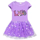 Girls Yarn Skirt Happy Easter Bunny Love Long And Short Sleeve Dress