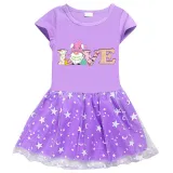 Girls Yarn Skirt Happy Easter Gnomies Love Long And Short Sleeve Dress