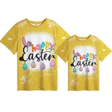 Mommy and Me Matching Clothing Top Happy Easter Eggs Bunny Tie Dyed Family T-shirts