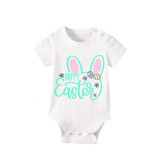Easter Family Matching Pajamas Exclusive Design Happy Easter Bunny Ears Gray Pajamas Set