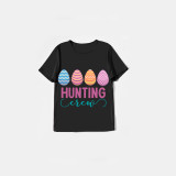 Easter Family Matching Pajamas Exclusive Design Happy Easter Eggs Hunting Crew Black Pajamas Set