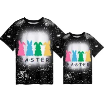 Mommy and Me Matching Clothing Top Happy Easter Rabbits Tie Dyed Family T-shirts