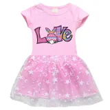 Girls Yarn Skirt Happy Easter Bunny Love Long And Short Sleeve Dress