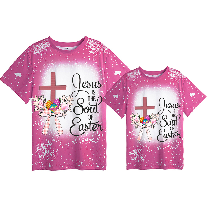 Mommy and Me Matching Clothing Top Happy Easter Jesus Is The Soul Of Easter Tie Dyed Family T-shirts
