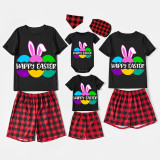 Easter Family Matching Pajamas Exclusive Design Happy Easter Eggs Black Pajamas Set