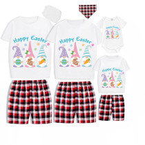 Easter Family Matching Pajamas Exclusive Design Happy Easter Gnomies White Pajamas Set