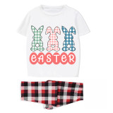 Easter Family Matching Pajamas Exclusive Design Happy Easter Bunny White Pajamas Set