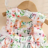 Baby Girls Easter Rabbit Prints Two Pieces Sleeveless T-shirts and Shorts Set