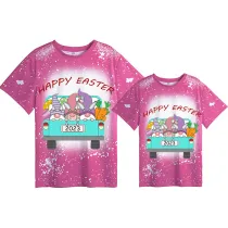 Mommy and Me Matching Clothing Top Happy Easter Gnomies Car Tie Dyed Family T-shirts
