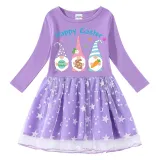 Girls Yarn Skirt Happy Easter Gnomies Long And Short Sleeve Dress
