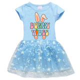 Girls Yarn Skirt Happy Easter Bunny Vibes Long And Short Sleeve Dress