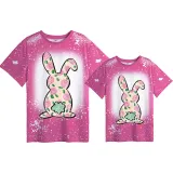 Mommy and Me Matching Clothing Top Happy Easter Bunny Flower Tie Dyed Family T-shirts
