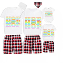Easter Family Matching Pajamas Exclusive Design Happy Easter Colorful Hop Egg White Pajamas Set