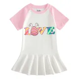 Girls Rainbow Happy Easter Egg Love Long And Short Sleeve Casual Skirt