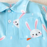 Baby Boys Happy Easter Rabbit Carrots Short Sleeve Casual Shirts