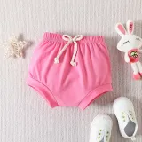 Baby Girls Happy Easter Two Pieces Bunny Season T-shirts and Shorts Set