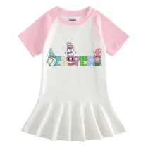 Girls Rainbow Happy Easter Slogan Gnomies Long And Short Sleeve Casual Skirt
