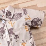 Baby Boys Happy Easter Rabbit Prints Short Sleeve Shirt Suits