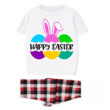Easter Family Matching Pajamas Exclusive Design Happy Easter Eggs White Pajamas Set