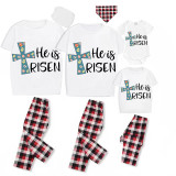 Easter Family Matching Pajamas Exclusive Design Happy Easter He Is Risen Eggs White Pajamas Set