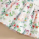 Baby Girls Easter Rabbit Prints Two Pieces Sleeveless T-shirts and Shorts Set