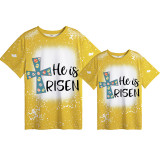 Mommy and Me Matching Clothing Top Happy Easter He Is Risen Eggs Tie Dyed Family T-shirts