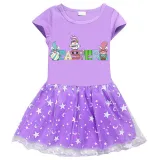 Girls Yarn Skirt Happy Easter Slogan Gnomies Long And Short Sleeve Dress
