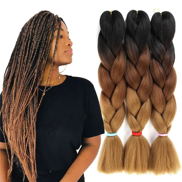 Hair Extensions Jumbo Braid Hair 16Inch-24Inch Multicolor Dirty Braid Wig