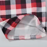 Christmas Matching Family Pajamas White Tops Red White Plaid Pants Personalized Custom Design Christmas Pajamas Set With Dog Cloth