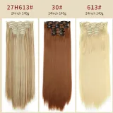 Hair Extensions Synthetic Hair Piece 24Inch Straight Long Wig