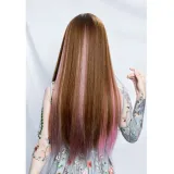 Hair Extensions Synthetic Hanging Ears Dyed 22Inch Color Straight Long Wig