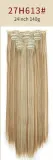 Hair Extensions Synthetic Hair Piece 24Inch Straight Long Wig