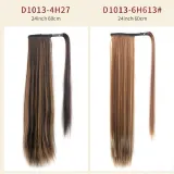 Hair Extensions Synthetic Horsetail 24Inch Straight Long Wig