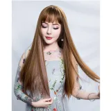 Hair Extensions Synthetic Hanging Ears Dyed 22Inch Color Straight Long Wig