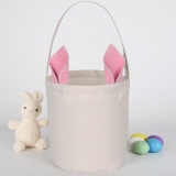 Happy Easter Bunny Ears Round Bottom Canva Bag
