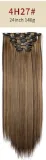 Hair Extensions Synthetic Hair Piece 24Inch Straight Long Wig