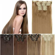 Hair Extensions Synthetic Hair Piece 24Inch Straight Long Wig