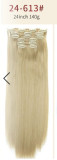 Hair Extensions Synthetic Hair Piece 24Inch Straight Long Wig