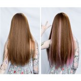 Hair Extensions Synthetic Hanging Ears Dyed 22Inch Color Straight Long Wig
