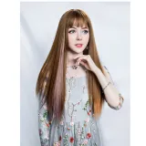 Hair Extensions Synthetic Hanging Ears Dyed 22Inch Color Straight Long Wig