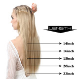Hair Extensions Fishing Line Hair 24Inch Straight Long Wig