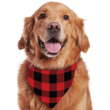 Red Plaids Dog Christmas Cloth