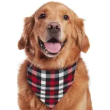 Christmas Matching Family Pajamas Black White Tops Red Black Plaid Pants Personalized Custom Design Christmas Pajamas Set With Dog Cloth