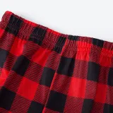 Christmas Matching Family Pajamas Black White Tops Red Plaid Pants Personalized Custom Design Christmas Pajamas Set With Dog Cloth