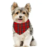 Christmas Matching Family Pajamas White Tops Red Plaid Pants Personalized Custom Design Christmas Pajamas Set With Dog Cloth