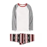 Christmas Matching Family Pajamas Gray White Tops Reindeer Pants Personalized Custom Design Christmas Pajamas Set With Dog Cloth