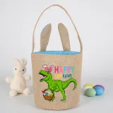 Easter Bunny Ears Canvas Bag Happy Easter Happy Easter Happy Eastrawr Dinosaur Round Bottom Handbag
